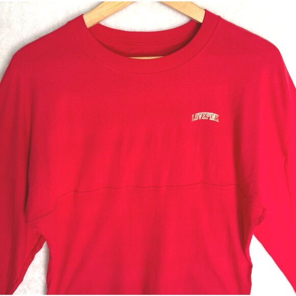 XS‎ Love Pink Victorias Secret Red L/S Oversized stadium top shirt - Picture 4 of 9